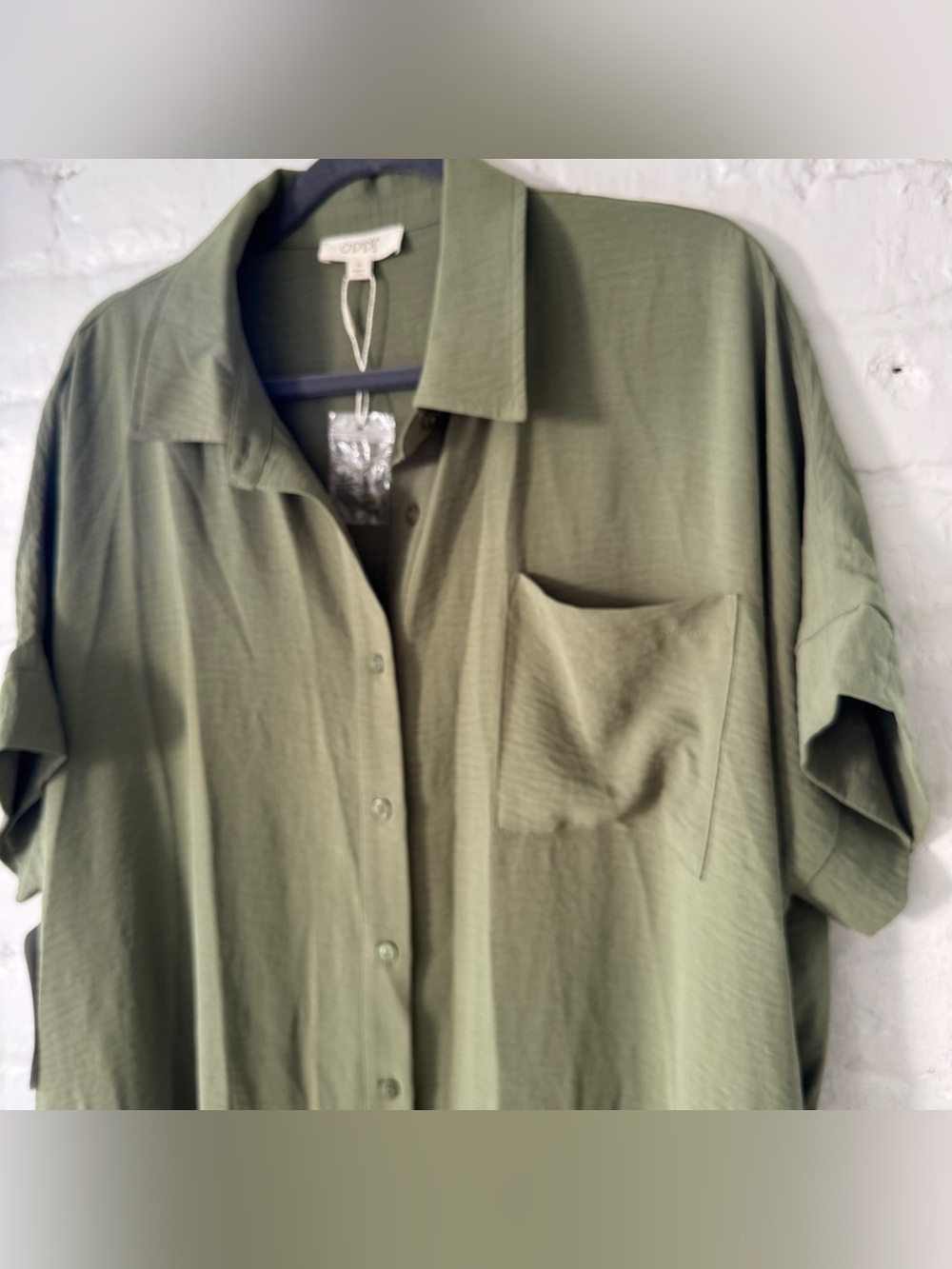 ODDY Olive Green Maxi Button-Down Shirt Dress Size M - NWT - Picture 5 of 8